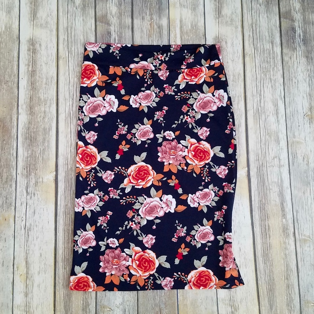 Floral Midi Pencil Skirt